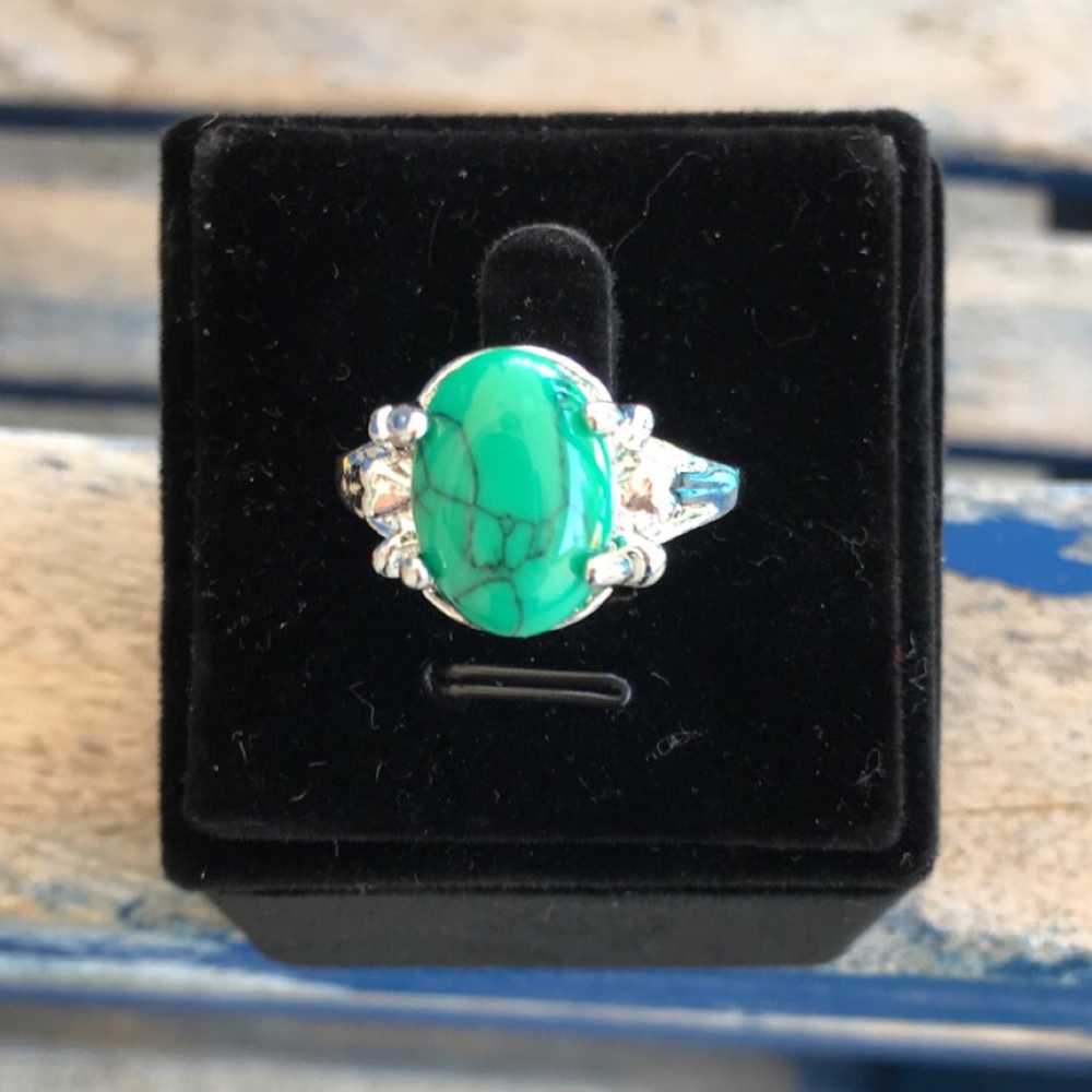 Turquoise Silver Filled Ring Sz 9